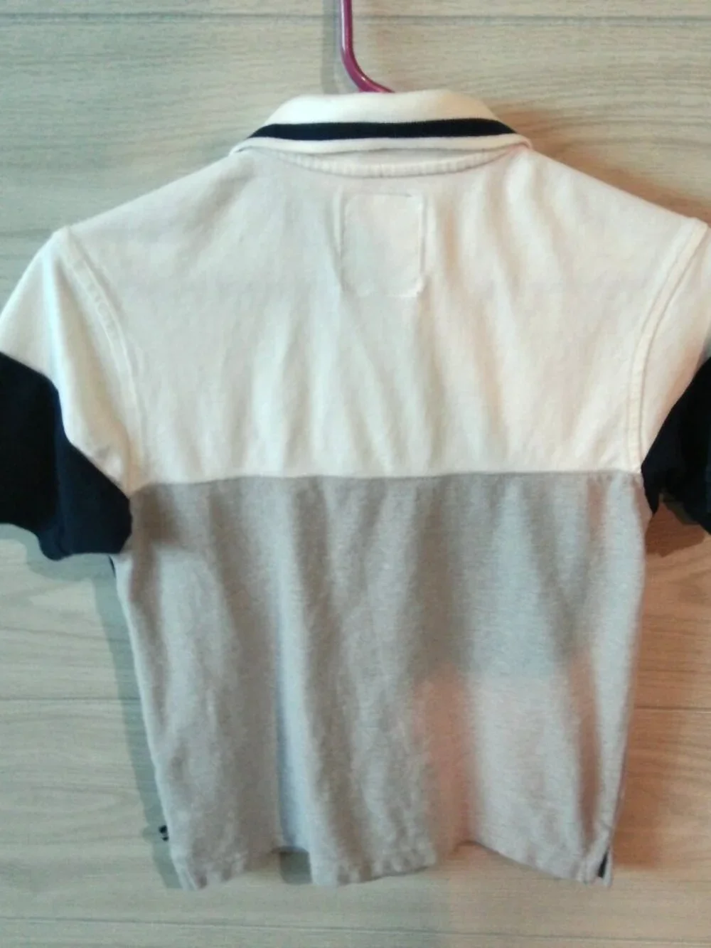 Nautica Boys Polo Shirt Size Medium (10-12) Short Sleeves White, Blue, Gray